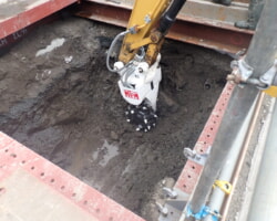 施工状況(10) 削岩状況ツインヘッダー