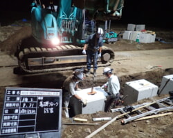 施工状況(4) 基礎ブロック設置