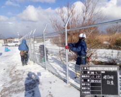 施工状況(5) 場周柵組立