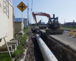 施工状況(1) 排水コンクリート管施工
