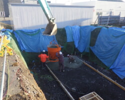 施工状況(4) 防火水槽基礎打設