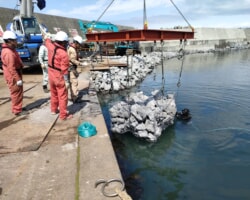 【仮設工】施工状況(6) 大型網かご設置