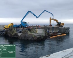 【水中コンクリート・上部コンクリート】施工状況(6) 水中コンクリート打設