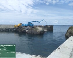 【水中コンクリート・上部コンクリート】施工状況(10) 上部コンクリート打設