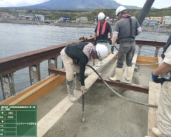 【水中コンクリート・上部コンクリート】施工状況(11) 上部コンクリート打設